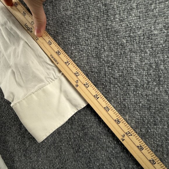 PRADA Size 40 (15.75) Long Sleeve Button Up Men Cotton Stretch Designer Ivory - Picture 14 of 16